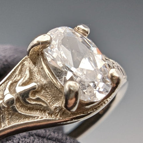 英国ヴィンテージ ジュエリー ジルコニア 純銀リング 指輪